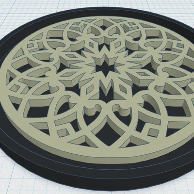 Gothic Rose Window Coaster 27 (Lót Ly Cửa Sổ Hoa Hồng Gothic)