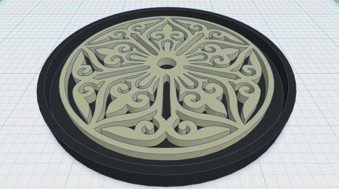 Gothic Rose Window Coaster 30 – Lót Ly Cửa Sổ Hoa Hồng Gothic - Image 1