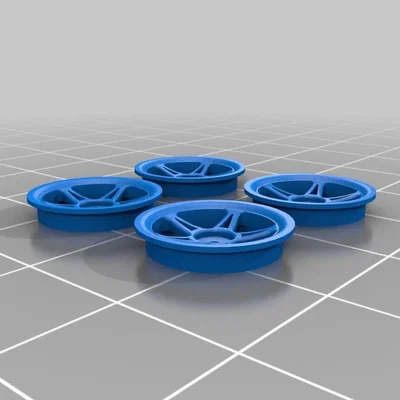 Mẫu ốp mâm xe 5 nan 5 Spoke Wheel Inserts in 3D cho slotcar
