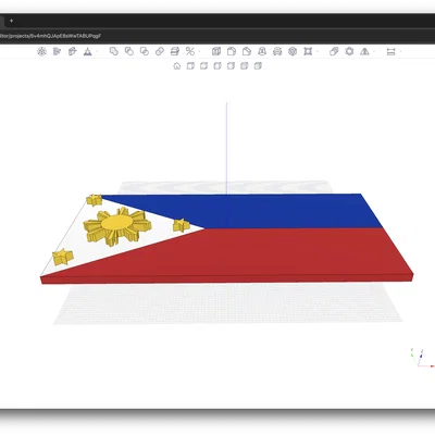 Mô hình 3D lá cờ Philippines sắc nét và dễ in