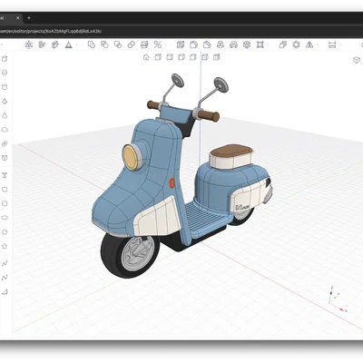 Mô hình xe máy cổ điển (Vintage Motorcycle) cực xinh xắn để in 3D