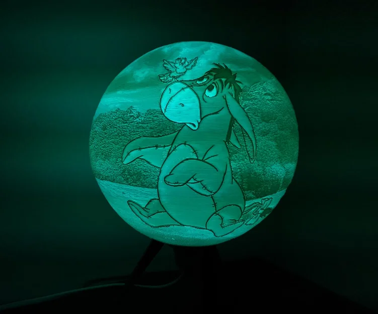 Đèn ngủ 3D Eeyore Lithophane độc đáo - Trang trí phòng tuyệt đẹp - Image 2