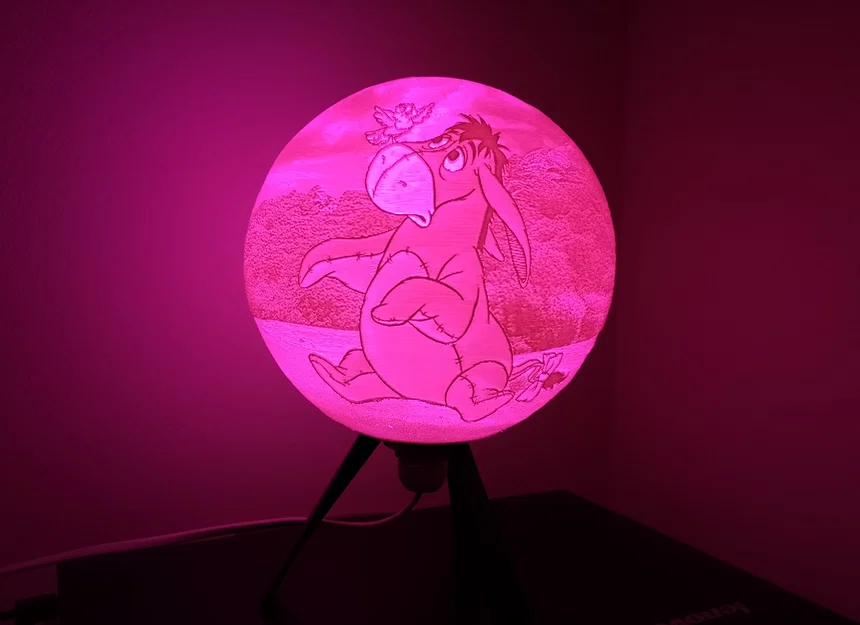 Đèn ngủ 3D Eeyore Lithophane độc đáo - Trang trí phòng tuyệt đẹp - Image 3