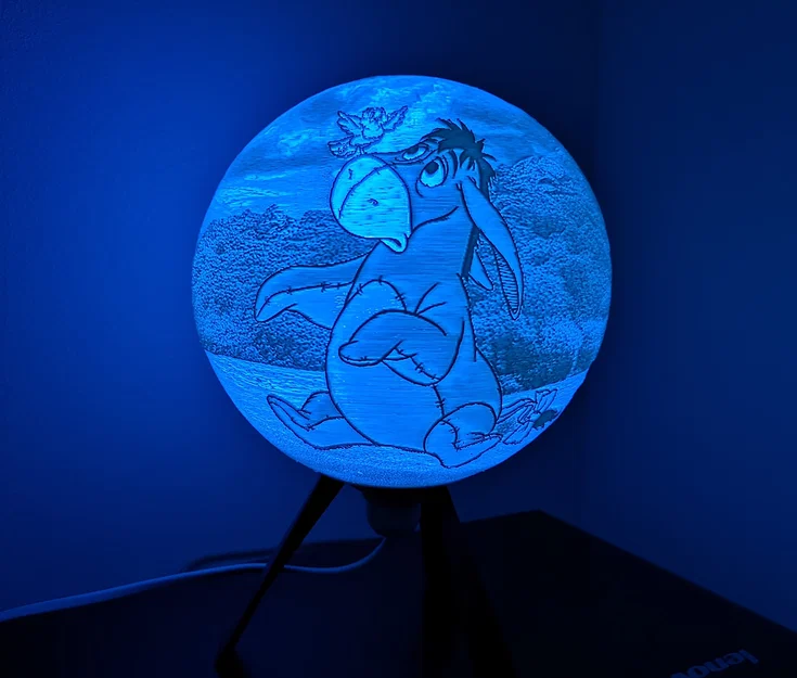 Đèn ngủ 3D Eeyore Lithophane độc đáo - Trang trí phòng tuyệt đẹp - Image 5