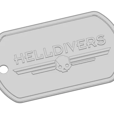 Móc khóa thẻ bài Helldivers Dog Tag Keychain v1