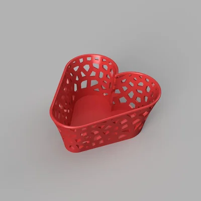 Giỏ đựng đồ hình trái tim phong cách Voronoi in 3D cực đẹp