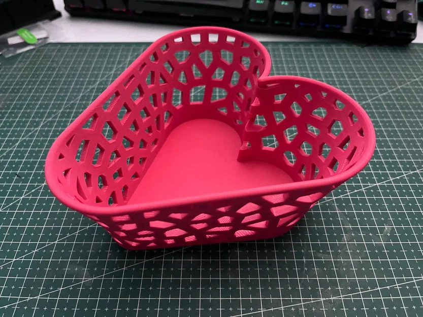 Giỏ đựng đồ hình trái tim phong cách Voronoi in 3D cực đẹp - Image 4