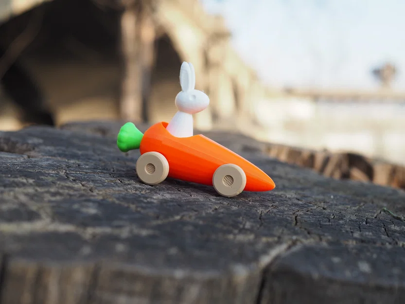 Mô hình 3D Bunny Racer - Chú thỏ lái xe cà rốt siêu dễ thương - Image 2