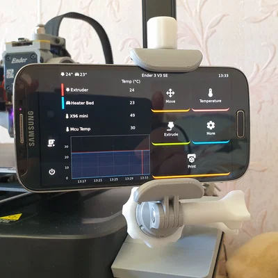 Ender 3 V3 SE - Đế gắn & khớp bi cho điện thoại dùng KlipperScreen