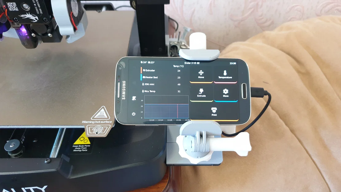 Ender 3 V3 SE - Đế gắn & khớp bi cho điện thoại dùng KlipperScreen - Image 4