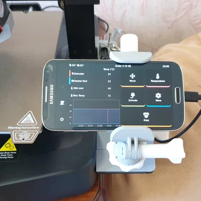 Ender 3 V3 SE - Đế gắn & khớp bi cho điện thoại dùng KlipperScreen