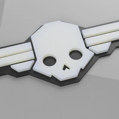 Mô hình phụ kiện Helldivers Skull - Patch và Dogtag in 3D