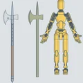 Rìu chiến (Poleaxe) - Phụ kiện độc đáo cho mô hình Dummy 13 - Thumbnail 1