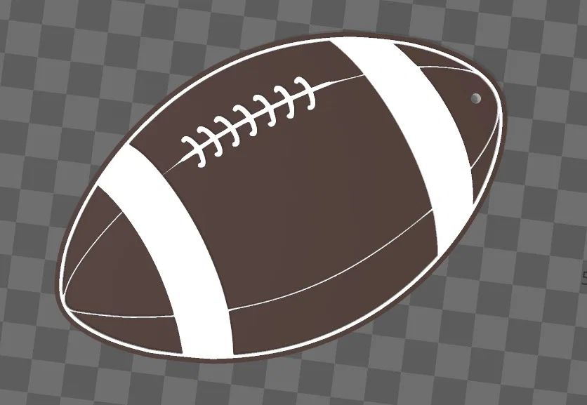 Móc khóa bóng bầu dục 2 màu in 3D ấn tượng - Image 1