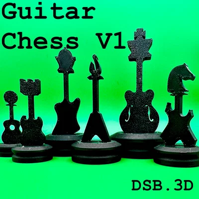 Bộ Quân Cờ Vua Hình Guitar (Guitar Chess Pieces)