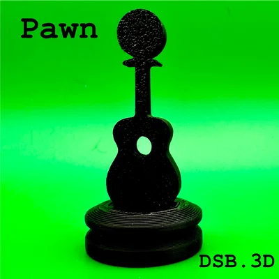 Bộ Quân Cờ Vua Hình Guitar (Guitar Chess Pieces)