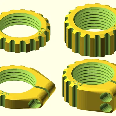 Lockring/Locknut tham số cho Reloading Die (Parametric Reloading Die Lockrings/Locknuts)