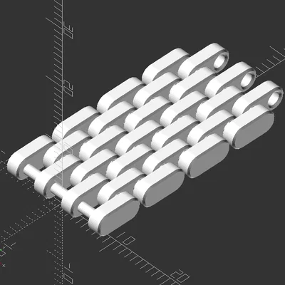 Mô hình dây xích dạng tấm (Plate link chain) in 3D linh hoạt
