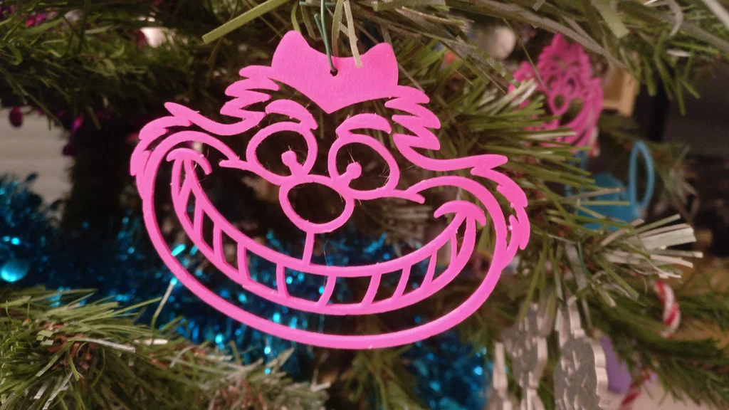 Mẫu in 3D đồ trang trí cây thông Noel hình mèo Cheshire ấn tượng - Image 1