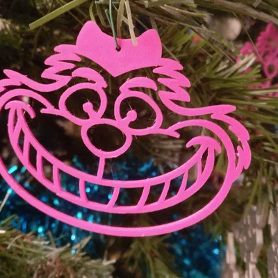 Mẫu in 3D đồ trang trí cây thông Noel hình mèo Cheshire ấn tượng