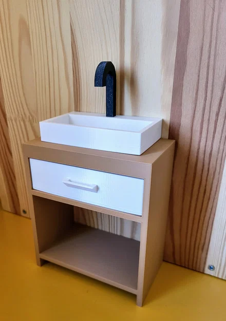 Bồn rửa phòng tắm nhà búp bê (Dollhouse bathroom sink) - Image 1