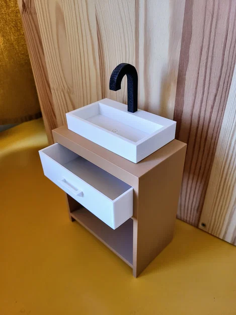 Bồn rửa phòng tắm nhà búp bê (Dollhouse bathroom sink) - Image 2