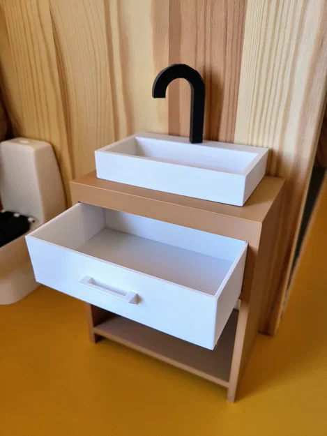 Bồn rửa phòng tắm nhà búp bê (Dollhouse bathroom sink) - Image 5