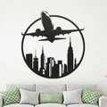 Tranh treo tường 3D nghệ thuật Airplane City trang trí hiện đại - Thumbnail 1