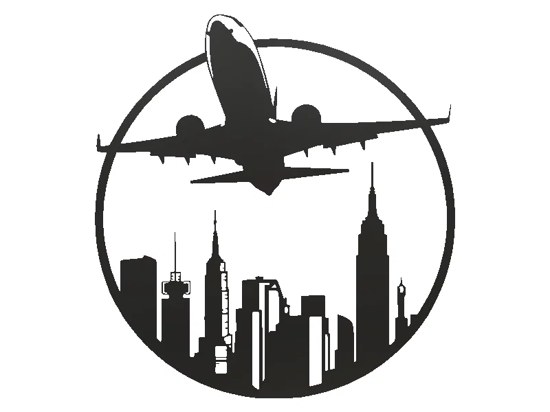 Tranh treo tường 3D nghệ thuật Airplane City trang trí hiện đại - Image 2