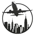 Tranh treo tường 3D nghệ thuật Airplane City trang trí hiện đại - Thumbnail 2
