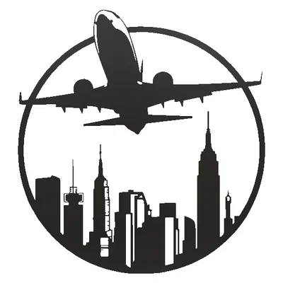 Tranh treo tường 3D nghệ thuật Airplane City trang trí hiện đại