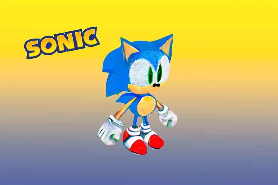 SONIC – Mẫu 3D in được của Sonic (Hedgehog) dáng pose năng động - Image 1