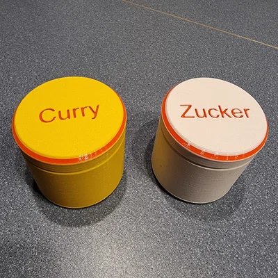 Hộp nhỏ với nhiều loại nắp (neutral, Zucker, Curry)