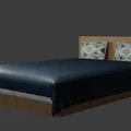 Mô hình giường ngủ đôi hiện đại - Phụ kiện thiết kế nội thất 3D - Thumbnail 2