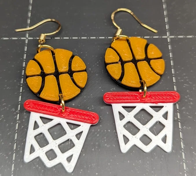 Bông tai Bóng rổ / Vành rổ (Basketball / Hoop Earrings) - Image 1