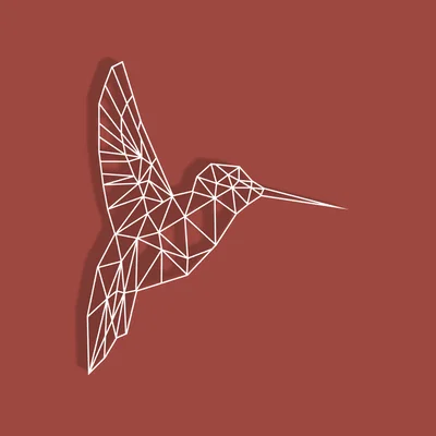 Mô hình 3D chim ruồi nghệ thuật Geometric Humming Bird treo tường