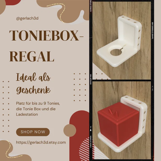 Giá treo tường đa năng cho Toniebox kèm khay đựng nhân vật Tonies - Image 1