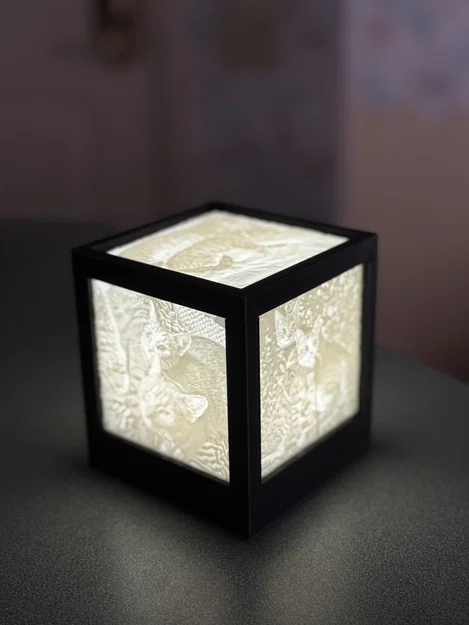 Mẫu in 3D đèn ngủ Lithophane Cube sang trọng, dễ lắp ráp - Image 1