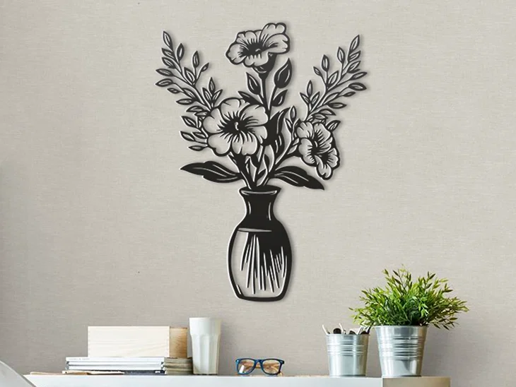 Mẫu in 3D trang trí tường hình bình hoa nghệ thuật (Flowers in a Vase) - Image 1