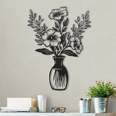 Mẫu in 3D trang trí tường hình bình hoa nghệ thuật (Flowers in a Vase)