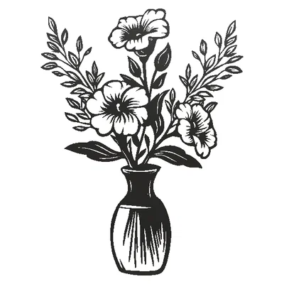 Mẫu in 3D trang trí tường hình bình hoa nghệ thuật (Flowers in a Vase)