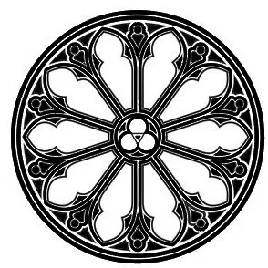 Đế lót ly Cửa Sổ Hoa Hồng Gothic 1