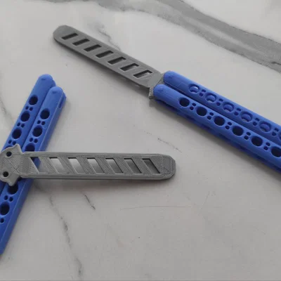 Mô hình dao bướm tập luyện (Balisong Comb) in 3D độc đáo