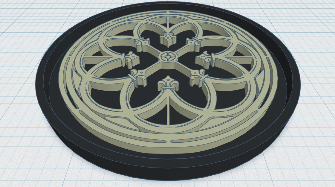 Gothic Rose Window Coaster 3 – Đế Lót Ly Cửa Sổ Hoa Hồng Gothic - Image 1