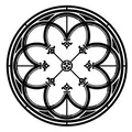 Gothic Rose Window Coaster 3 – Đế Lót Ly Cửa Sổ Hoa Hồng Gothic - Thumbnail 2