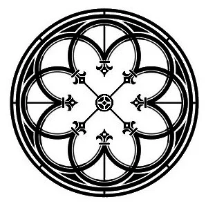 Gothic Rose Window Coaster 3 – Đế Lót Ly Cửa Sổ Hoa Hồng Gothic