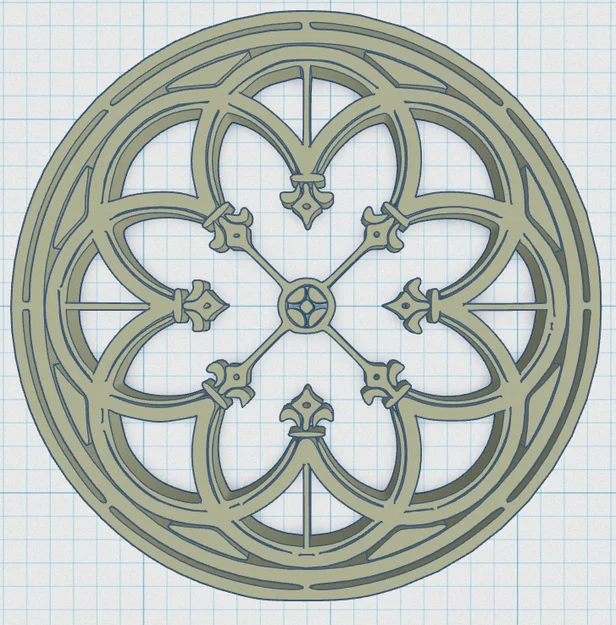 Gothic Rose Window Coaster 3 – Đế Lót Ly Cửa Sổ Hoa Hồng Gothic - Image 3
