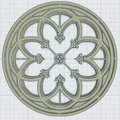 Gothic Rose Window Coaster 3 – Đế Lót Ly Cửa Sổ Hoa Hồng Gothic - Thumbnail 3