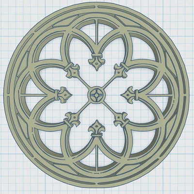 Gothic Rose Window Coaster 3 – Đế Lót Ly Cửa Sổ Hoa Hồng Gothic