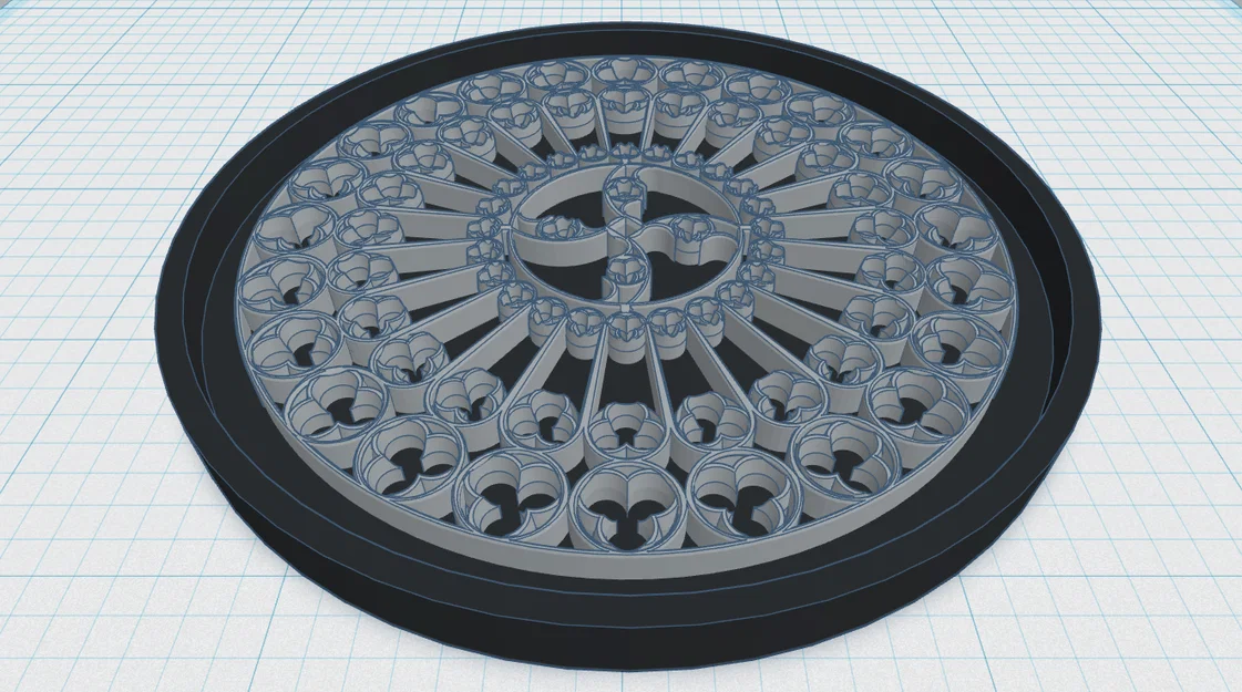 Gothic Rose Window Coaster 5 – Đế lót ly Cửa Sổ Hoa Hồng Gothic - Image 1